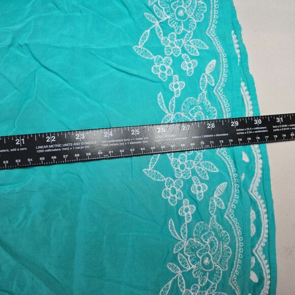 One Clothing Dress Junior's XL Green Mini Fit & Flare Embordering Short Sleeve - Picture 8 of 16